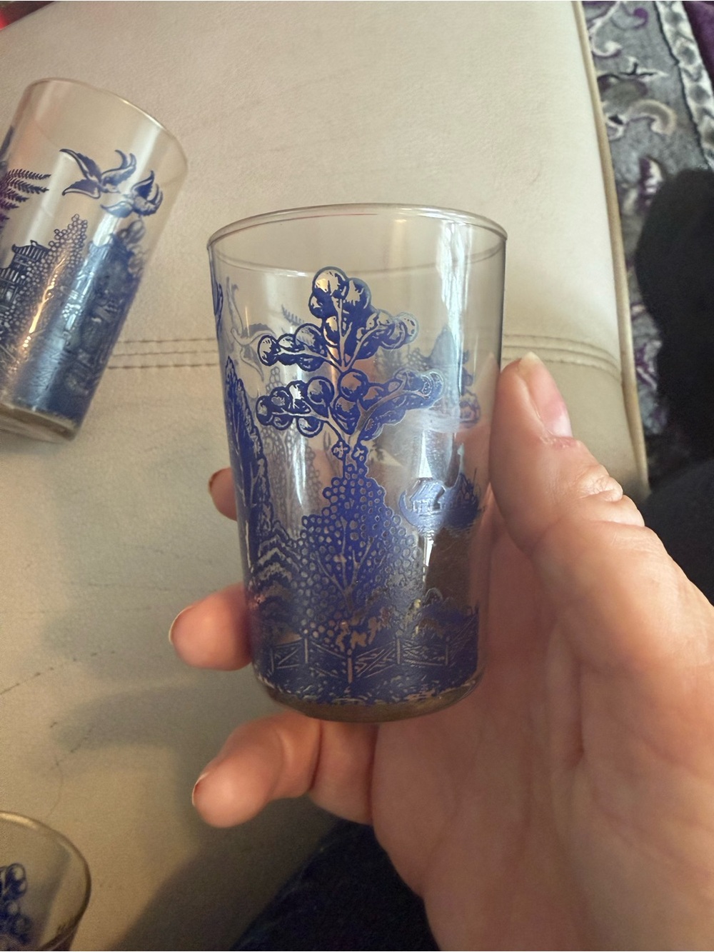 Blue Willow glasses (chinoiserie) - Picture 6 of 11